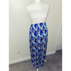 Newbury Kustom Small Strapless Nautical Maxi Dress